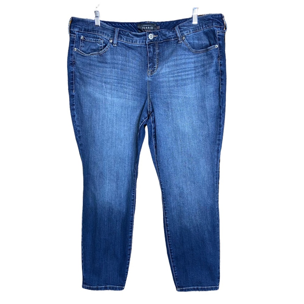 TORRID Jeans Premium Stretch Skinny Denim Blue Plus Size 22 Short